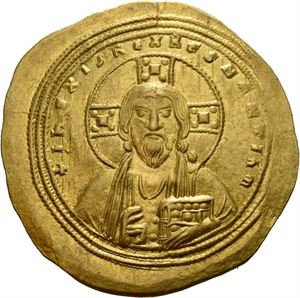 Michael IV the Paphlagonian 1034-1041, histamenon nomisma, Constantinople (4,42 g). Byste av Kristus/Byste av Michael