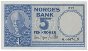 5 kroner 1959. G.0007415