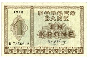 1 krone 1948. K7856642