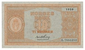 10 kroner 1950. L7881253