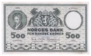 500 kroner 1968. A2943594