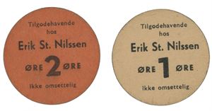 Erik St. Nilssen. 1 og 2 øre.