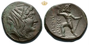 BRUTTIUM, Petelia. Late 3rd century BC. Æ unit (20 mm, 8,41 g).