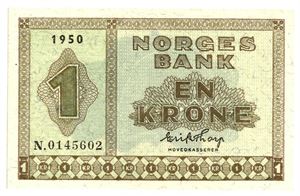 1 krone 1950. N0145602