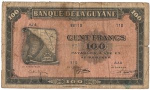 100 francs 1942. 88110. Midthull/center hole
