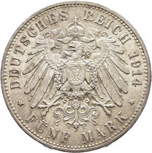 Wilhelm II, 1888-1918. 5 mark 1914 A, Berlin