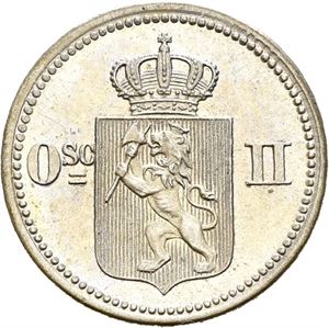 OSCAR II 1872-1905, KONGSBERG, 10 øre/3 skilling 1874