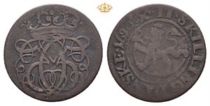 2 skilling 1690. Kobberavslag/copper strike. S.27