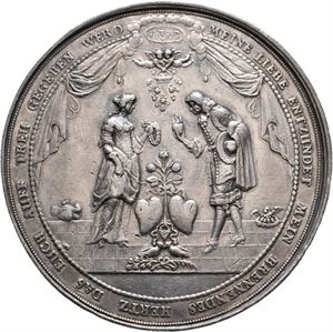 Tyskland. Miscellanea Liebe und ehe. Sølvmedalje ca.1700. Ukjent medaljør. Sølv.