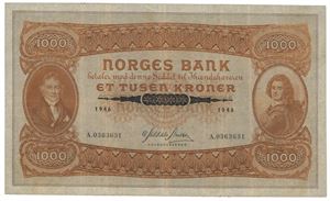 1000 kroner 1946. A.0363631.
