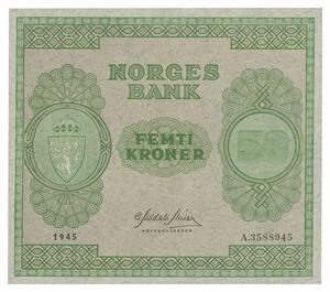 Norway. 50 kroner 1945. A3588945