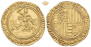 Napoli, Alfonso I 1442-1458, ducato e mezzo (1 1/2 dukat) u.år/n.d. (31 mm; 5,19 g)