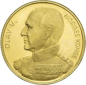 Olav V, statsbesøket i Østerrike 1966. Gull. 3,5 g. 900/1000