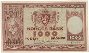 1000 kroner 1974