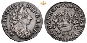 Frederik IV (1699 - 1730) 8 skilling 1714