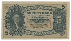 Norway. 5 kroner 1942. U7855169