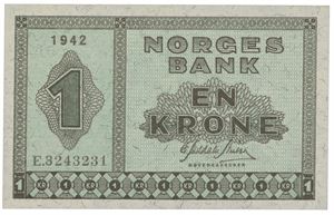 1 krone 1942. E.3243231