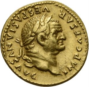 VESPASIAN 69-79, aureus, Roma 76 e.Kr. (7,27 g). R: Okse stående mot høyre