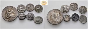 Lot of 7 Greek silver coins