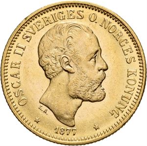 OSKAR II 1872-1907. 20 kronor 1877