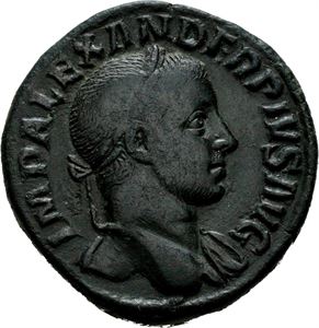 Severus Alexander 222-235, Æ sestertius, Roma 232 e.Kr. R: Annona stående mot venstre