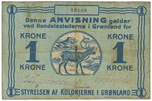 1 krone ND (1913). No. 16166.