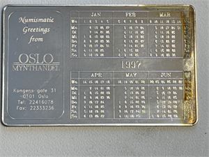 Kalender fra Oslo Mynthandel i sølv