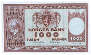 1000 kroner 1949. A0119425