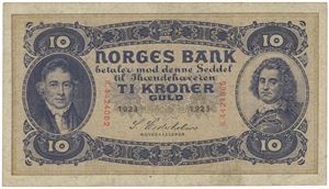 10 kroner 1923. K.4424062.