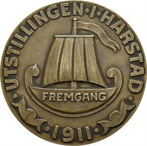 Utstillingen i Harstad 1911. Belønningsmedalje. Rui. Bronse. 45 mm
