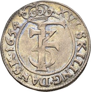 FREDERIK III 1648-1670, CHRISTIANIA, 1 mark 1654. S.36