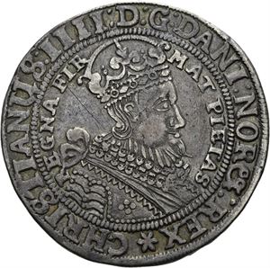 CHRISTIAN IV 1588-1648. Speciedaler 1647. Svak ripe på advers/weak scratch on obverse. S.16