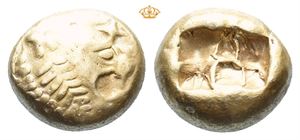 KINGS of LYDIA. Alyattes. Circa 610-560 BC. EL trite - 1/3 stater (4,71 g)