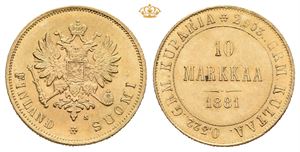 Alexander II, 10 markkaa 1881