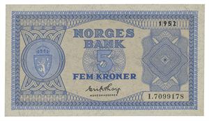 Norway. 5 kroner 1952. I7099178