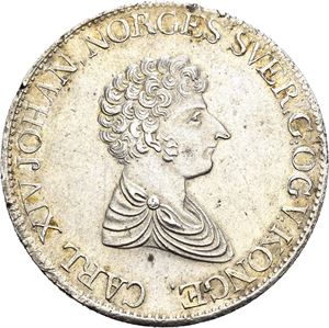 CARL XIV JOHAN 1818-1844, KONGSBERG. Speciedaler 1827/6. Små blankettfeil/minor planchet defects