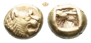 KINGS of LYDIA. Alyattes - Kroisos. Circa 620-539 BC. EL hemihekte - 1/12 stater (1,17 g)