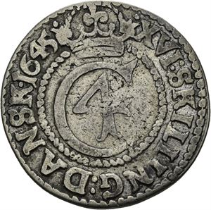 CHRISTIAN IV 1588-1648. 1 mark 1645. S.62