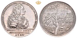 Frederik IV. Norske sølvverks 100-års fest 1723. Wif. Sølv. 42 mm