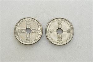 Lot 2 stk. 1 krone 1936 og 1937