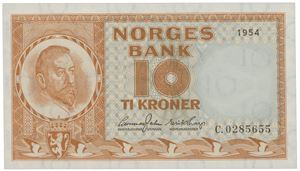 10 kroner 1954. C.0285655