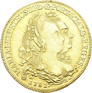 Maria I og Pedro III, 6400 reis 1781. Rio