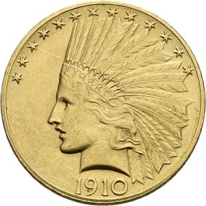 10 dollar 1910. Liten ripe/minor scratch