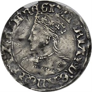 Mary 1553-1554, groat. Kantskade og buklet/edge crack and creased