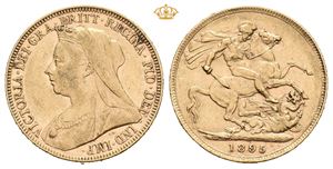 Victoria, sovereign 1895. Små kantmerker/small edge marks