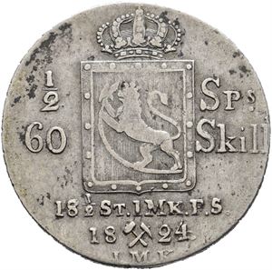 1/2 speciedaler 1824/1