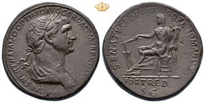 Trajan. AD 98-117. Æ sestertius (29,44 g).