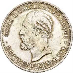 OSCAR II 1872-1905, KONGSBERG, 2 kroner 1904