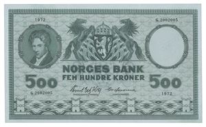 500 kroner 1972. G.2002005. Erstatningsseddel