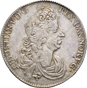 CHRISTIAN V 1670-1699, KONGSBERG Speciedaler 1695. "Det klipperne…". S.1